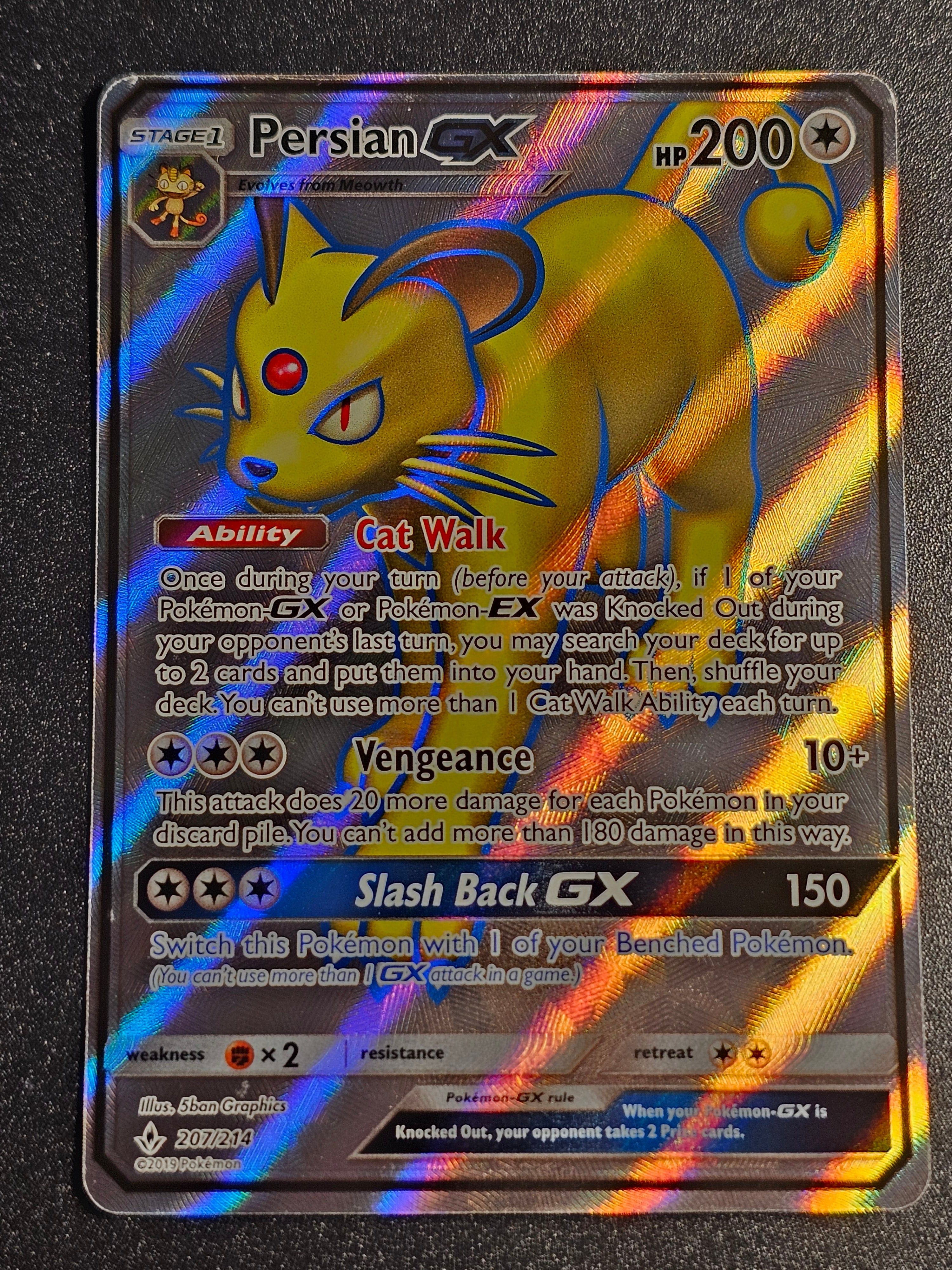 Pokemon TCG - Persian GX 207/214 Unbroken Bonds