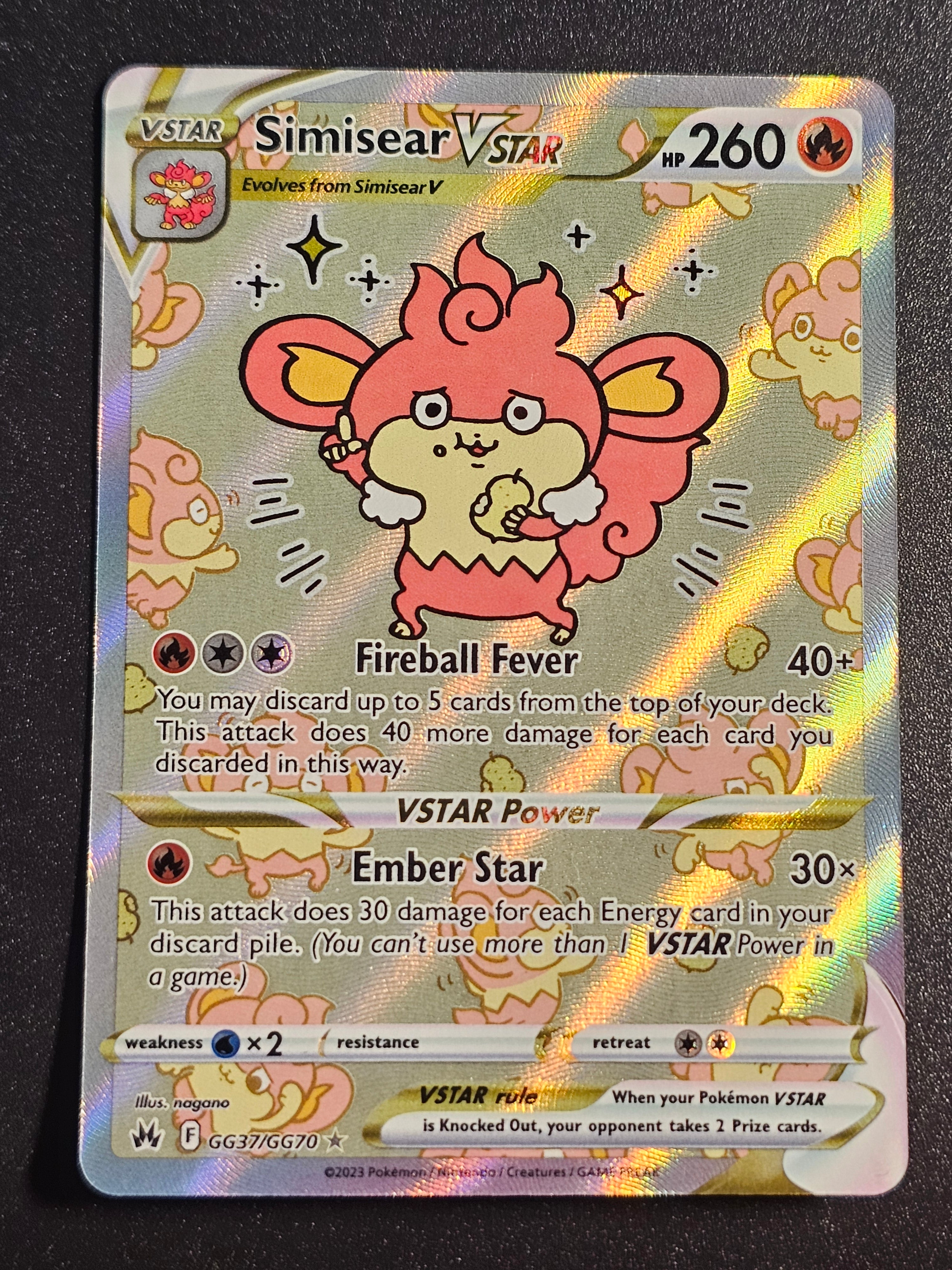 Pokemon TCG - Simisear VSTAR GG37/GG70 Crown Zenith