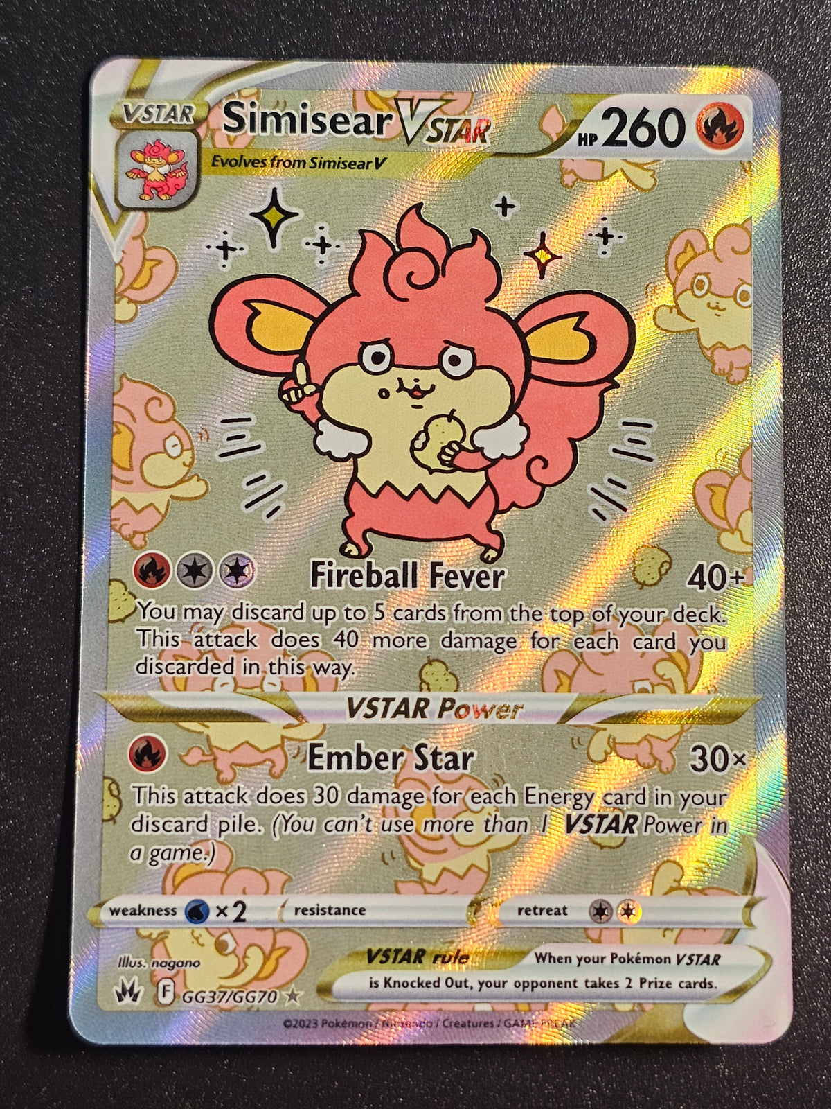 Pokemon TCG - Simisear VSTAR GG37/GG70 Crown Zenith