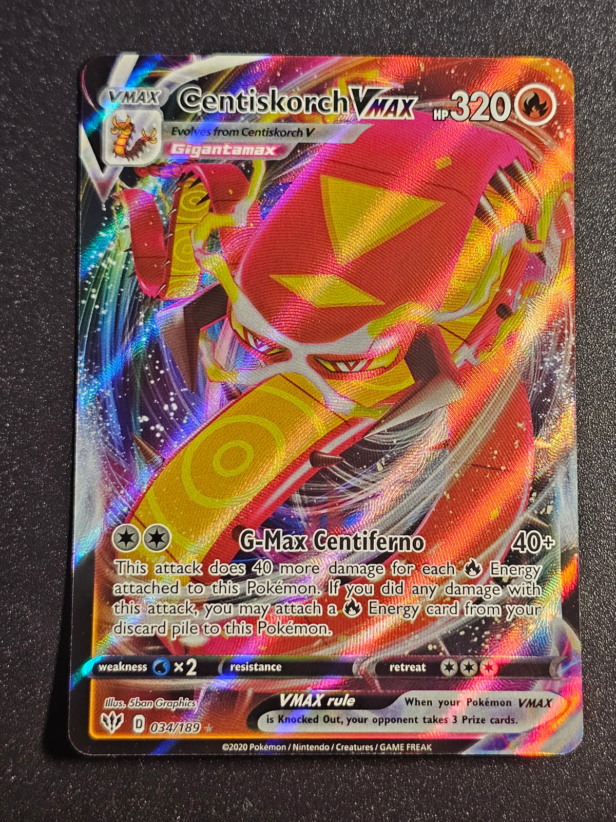 Pokemon TCG - Centiskorch VMAX 034/189 Darkness Ablaze