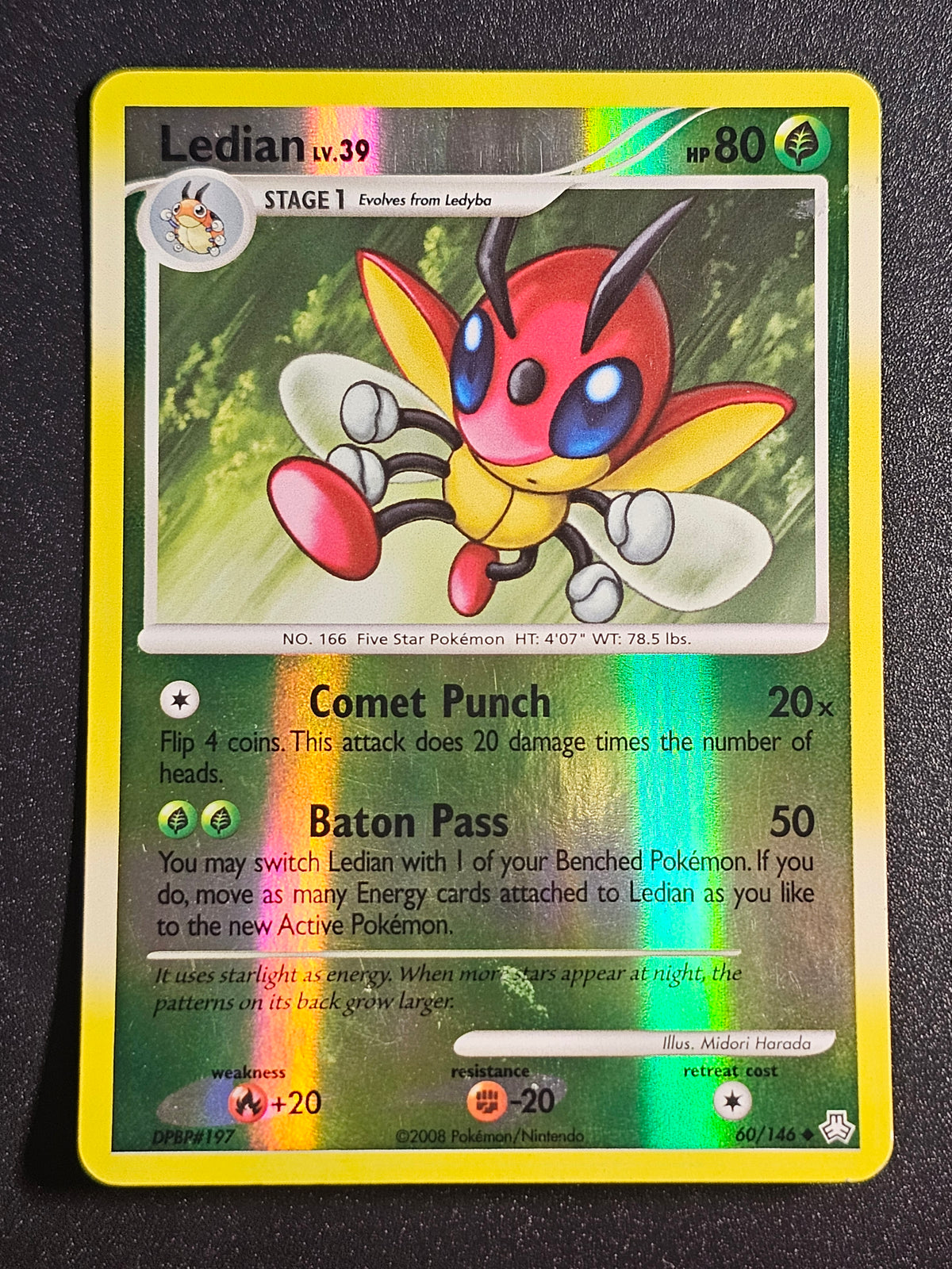 Pokemon TCG - Ledian 60/146 Reverse Holo Legends Awaken