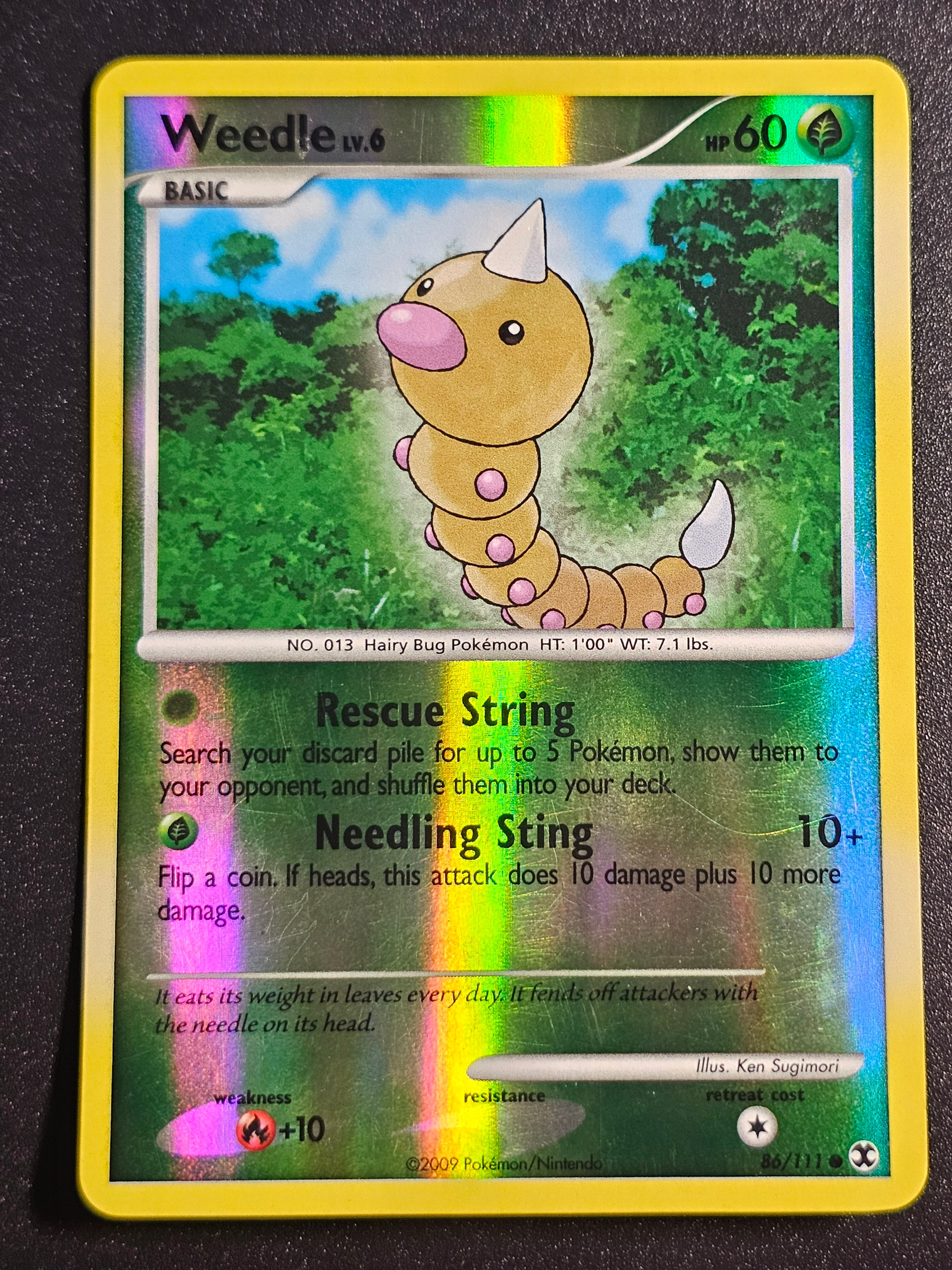 Pokemon TCG - Weedle 86/111 Reverse Holo Rising Rivals