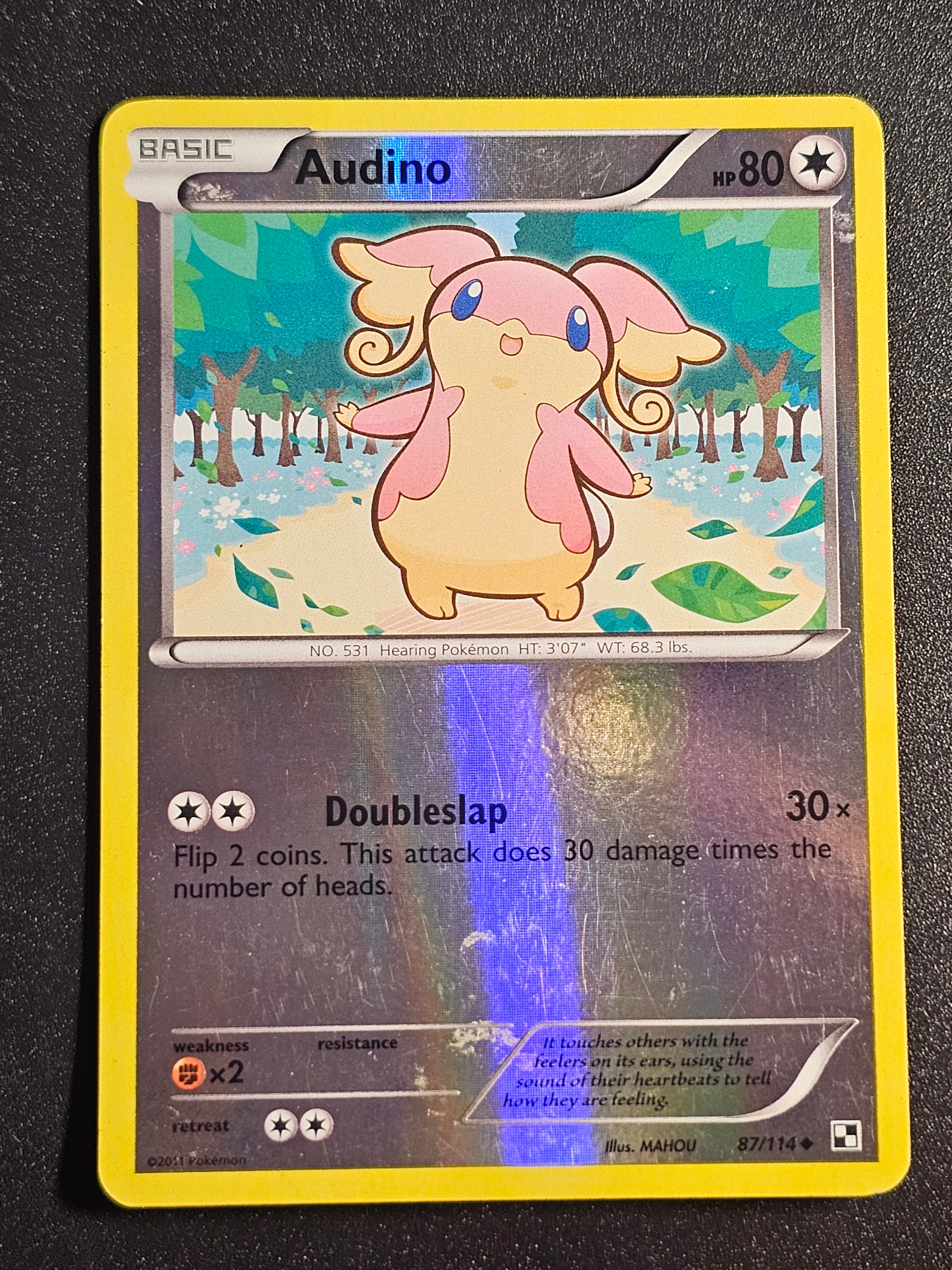 Pokemon TCG - Audino 87/114 Reverse Holo Black & White