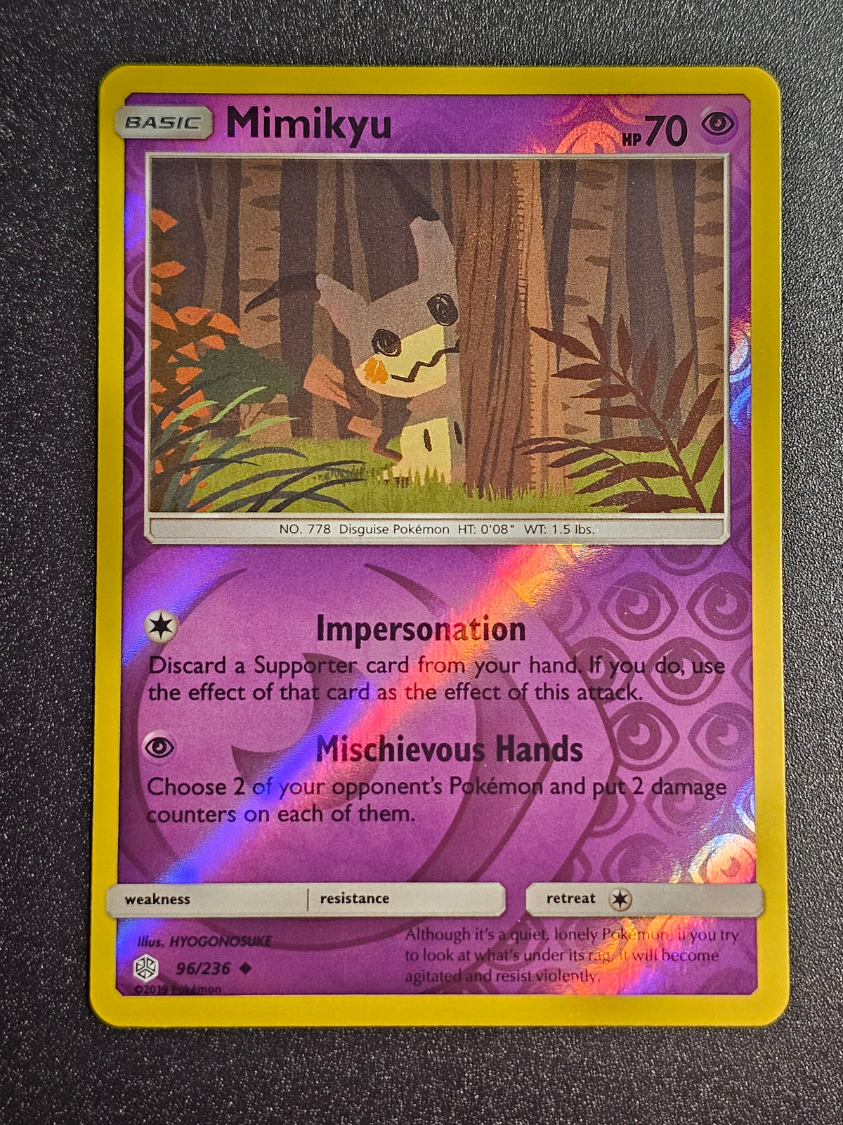 Pokemon TCG - Mimikyu 96/236 Reverse Holo Cosmic Eclipse