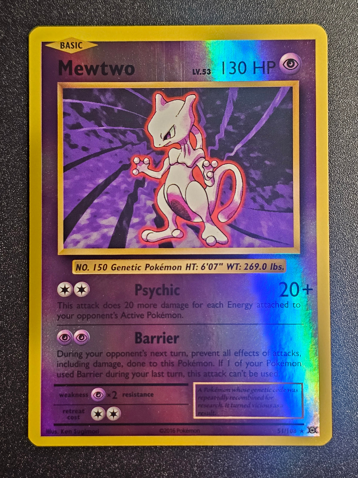 Pokemon TCG - Mewtwo 51/108 Reverse Holo Evolutions