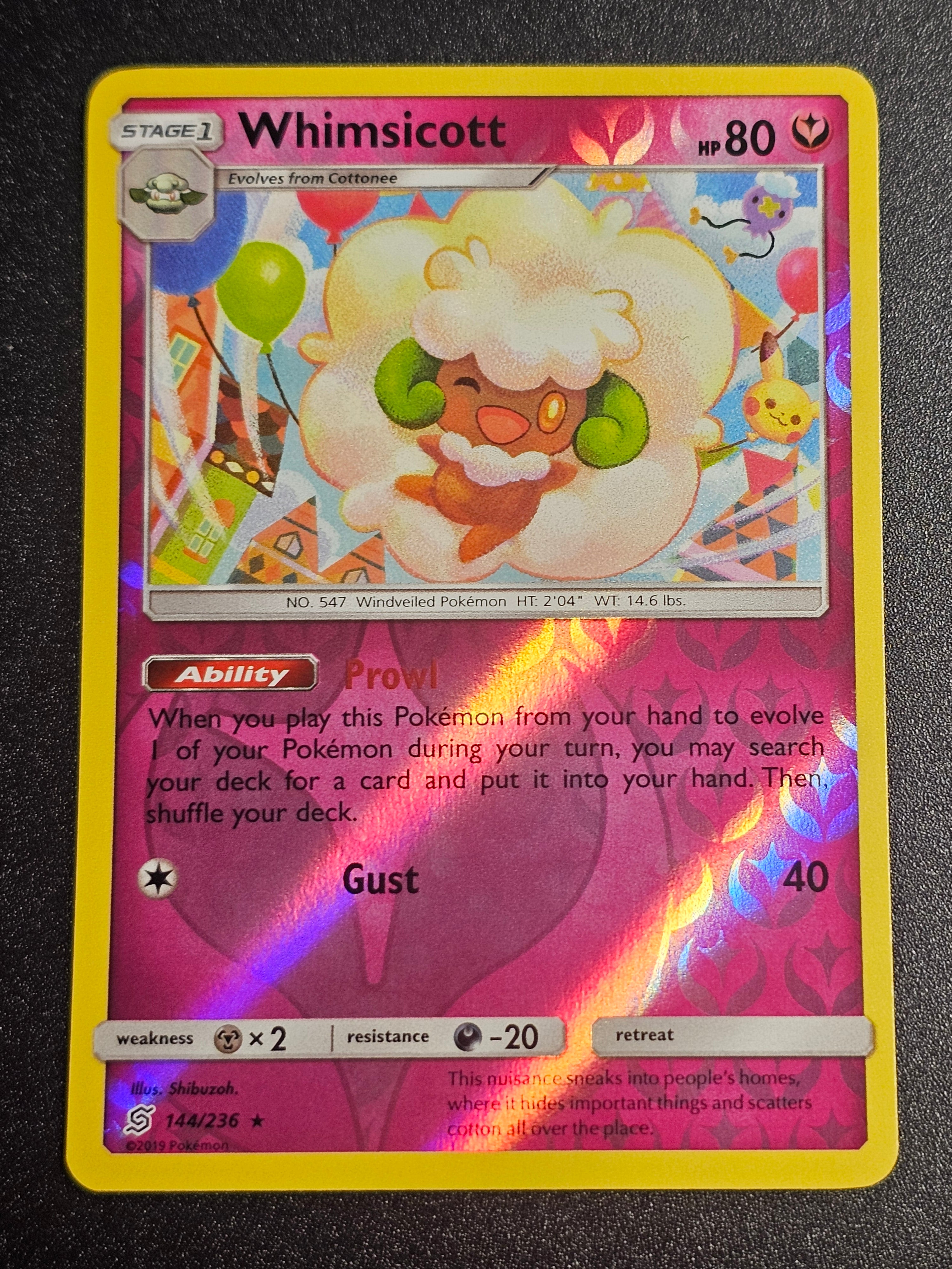 Pokemon TCG - Whimsicott 144/236 Reverse Holo Unified Minds