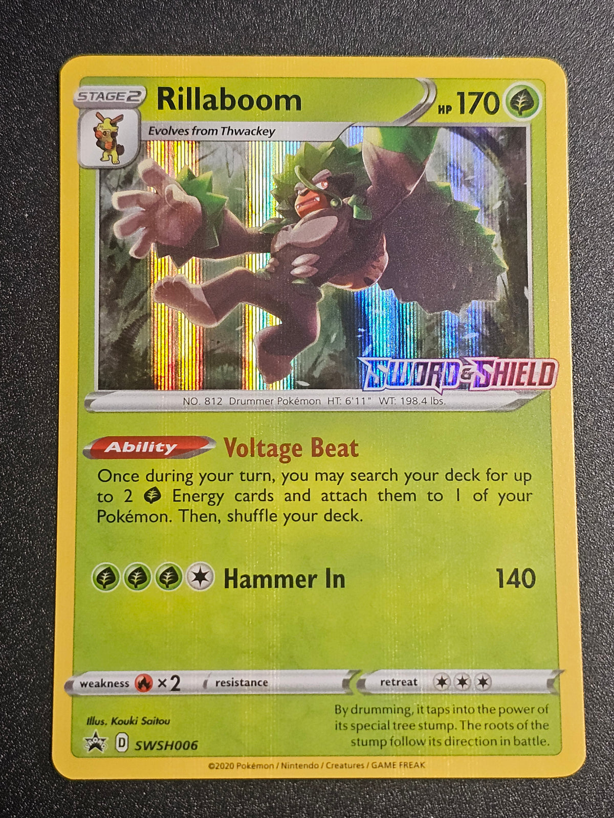 Pokemon TCG - Rillaboom SWSH006 Pre Release Promo