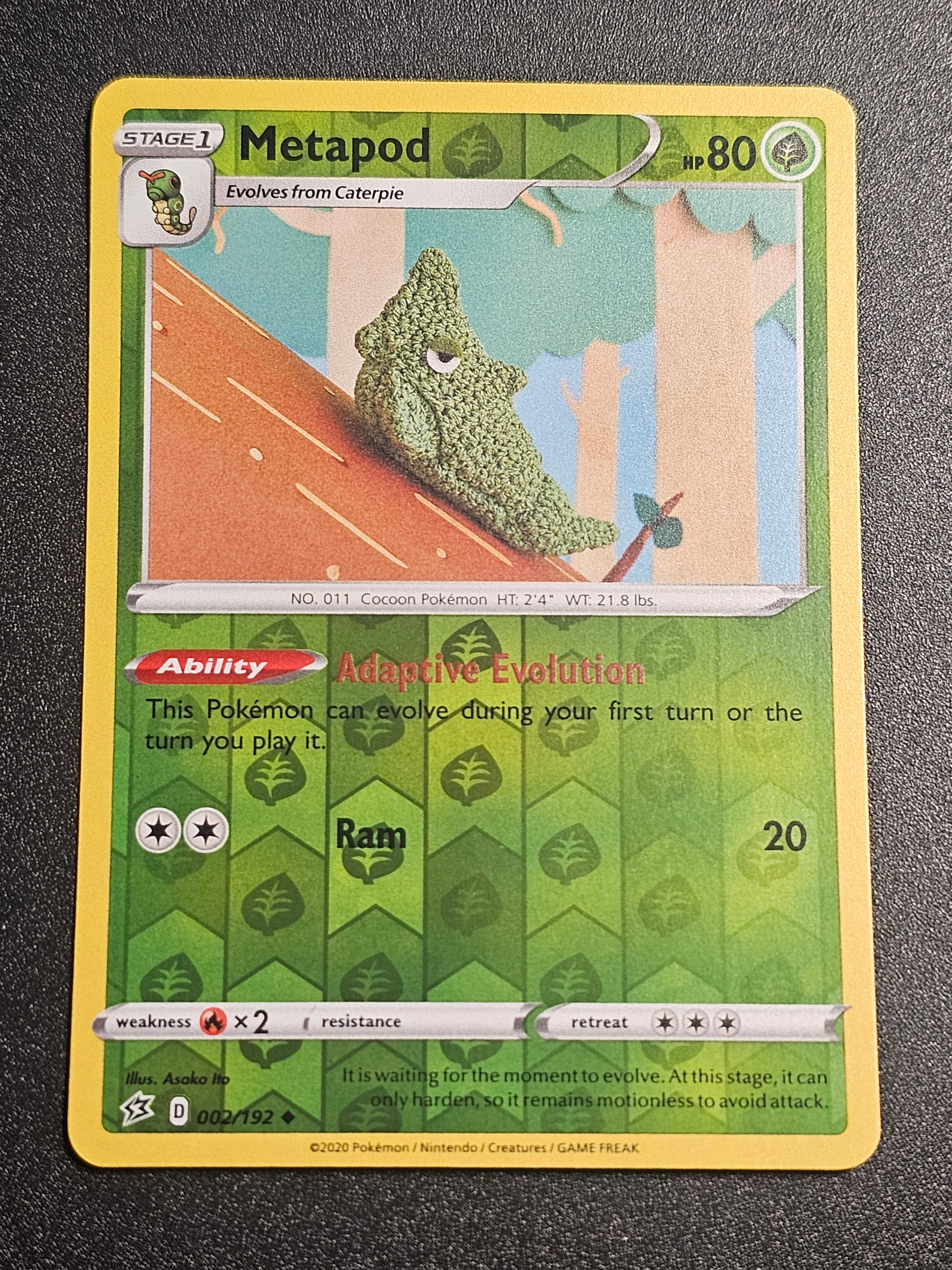 Pokemon TCG - Metapod 002/192 Reverse Holo Rebel Clash
