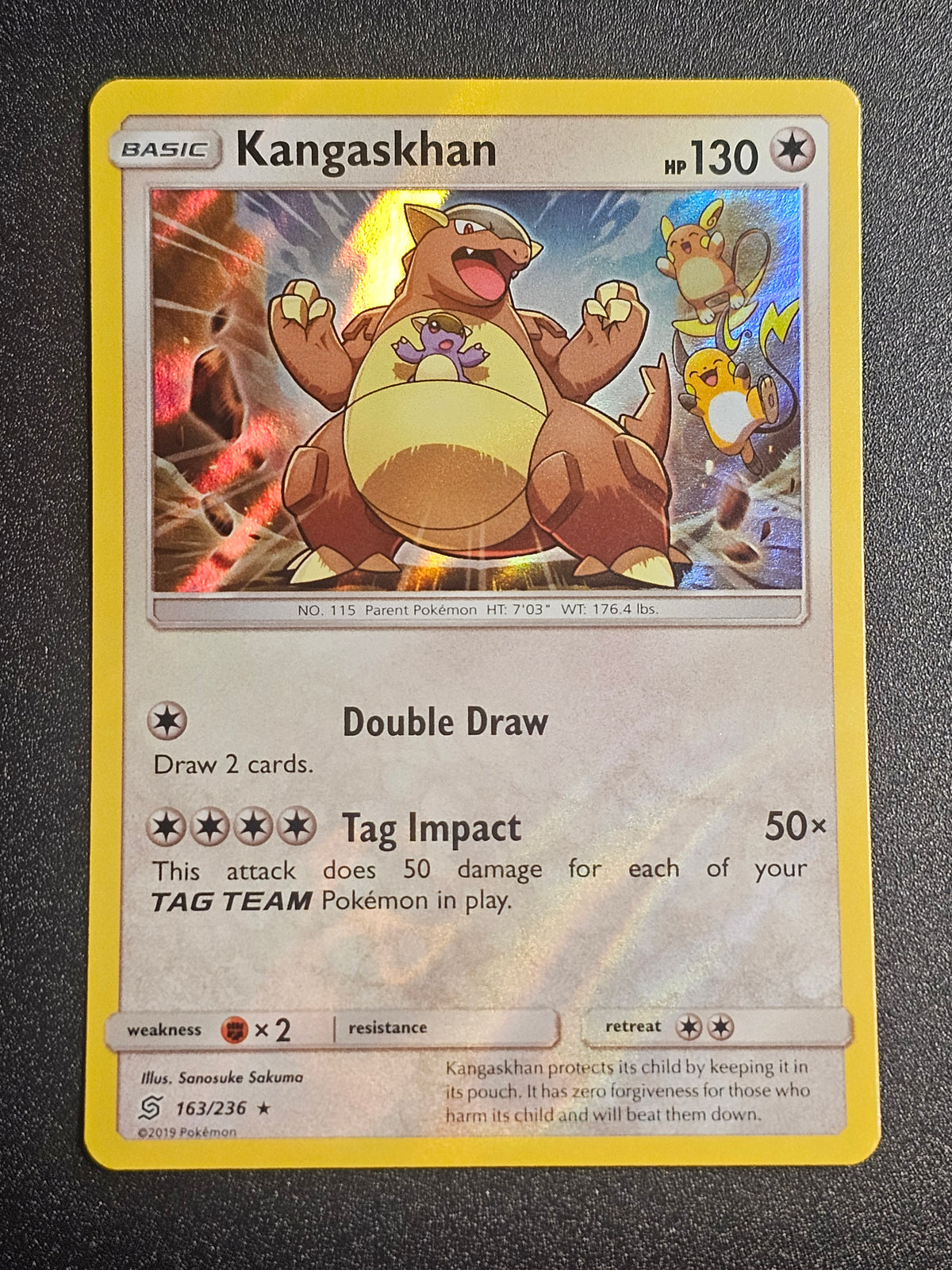 Pokemon TCG - Kangaskhan 163/236 Holo Unified Minds