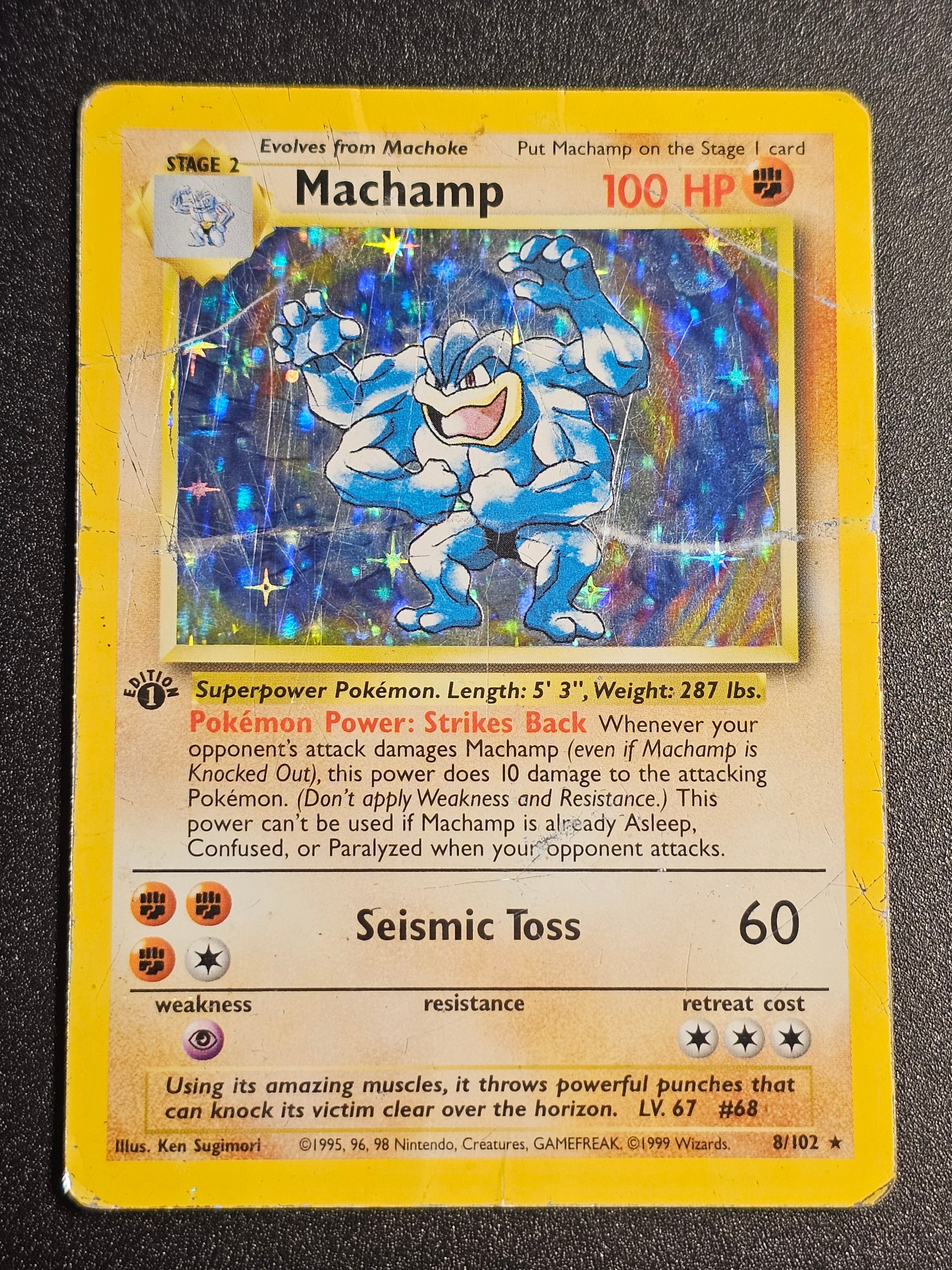 Pokemon TCG - Machamp 8/102 1st Edition Holo Base Set