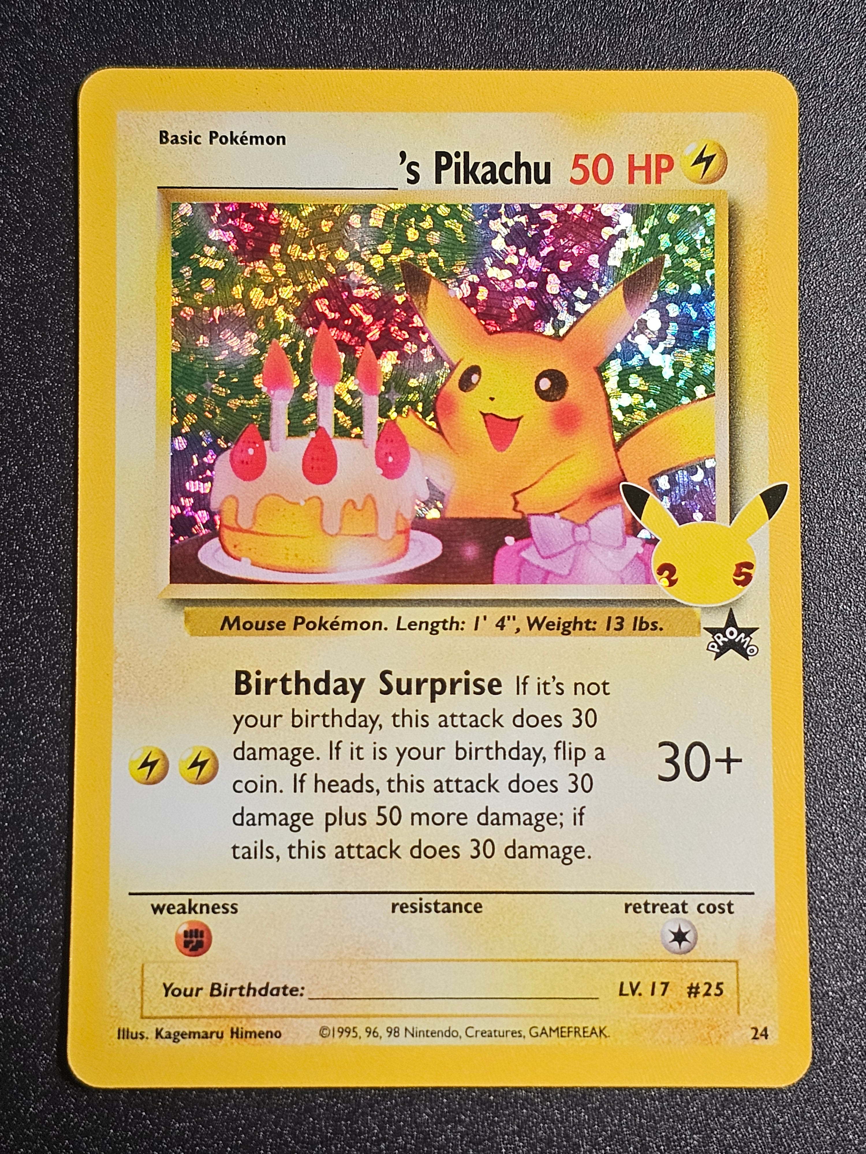 Pokemon TCG - Birthday Pikachu 24 Celebrations Promo