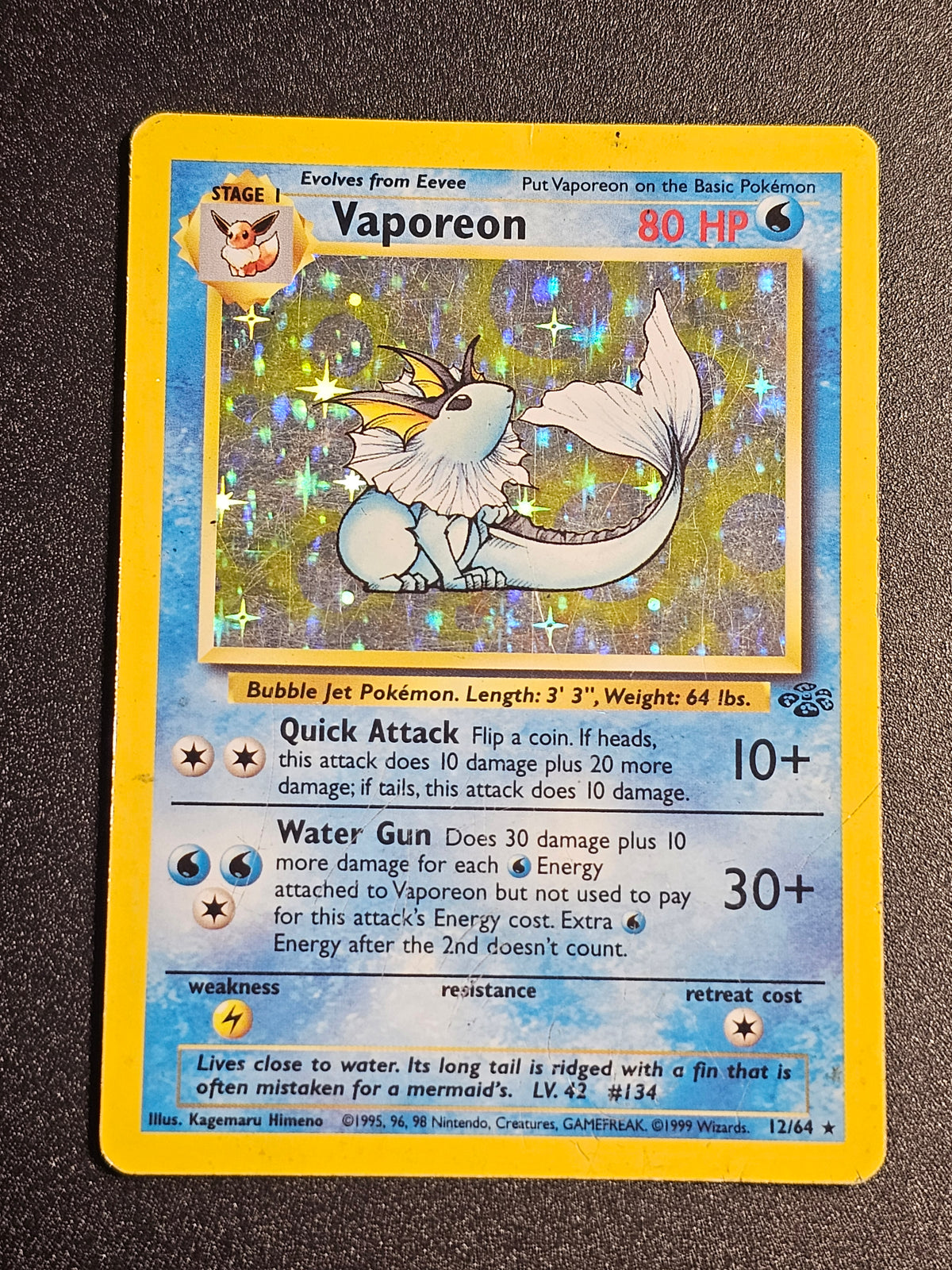 Pokemon TCG - Vaporeon 12/64 Jungle Holo