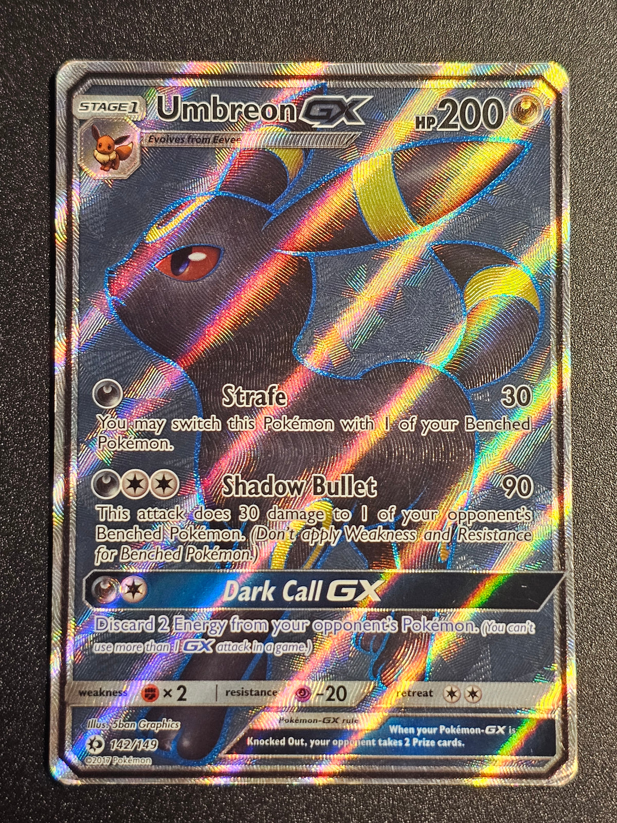 Pokemon TCG - Umbreon GX 142/149 Sun & Moon Base Set