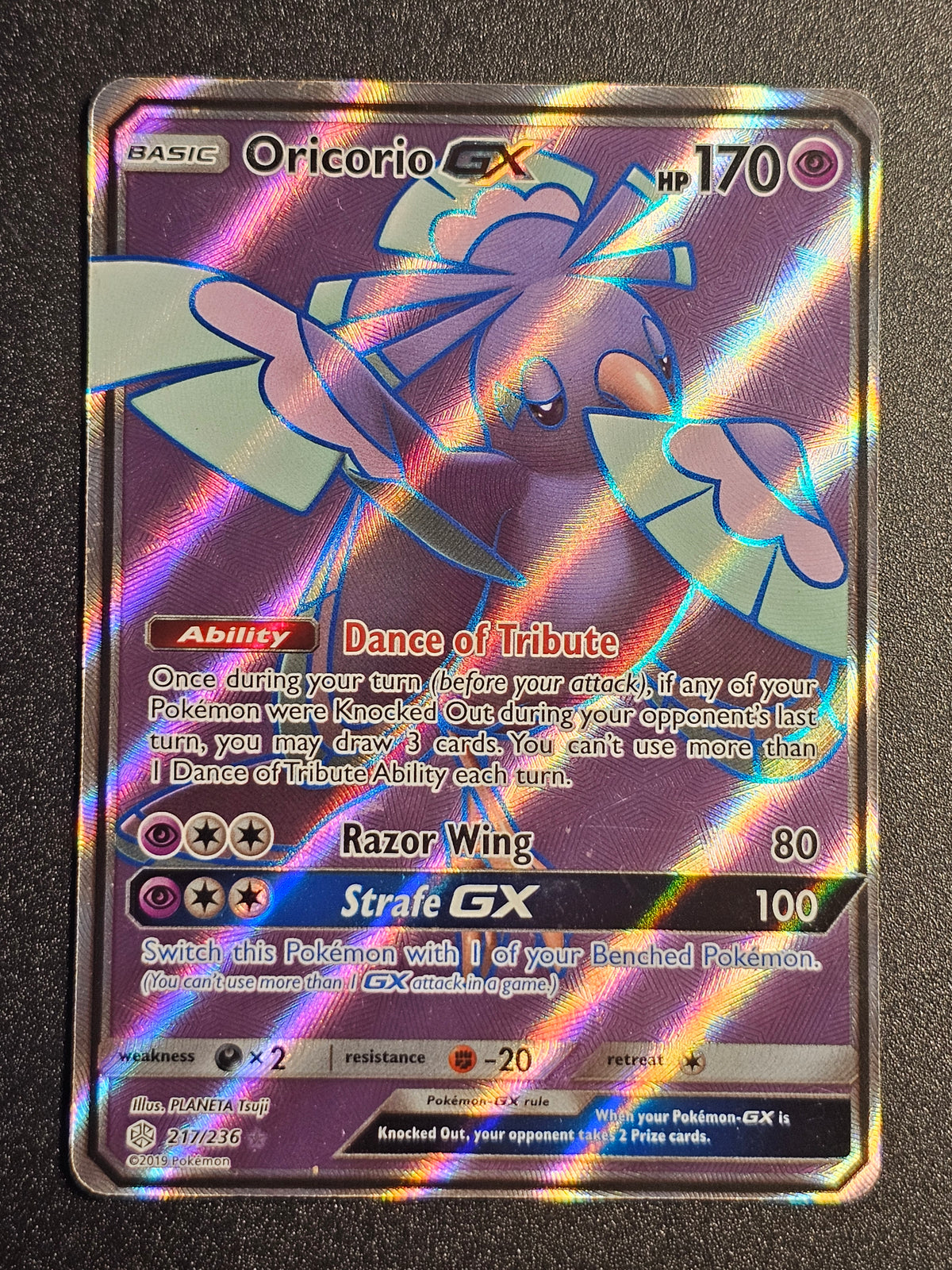 Pokemon TCG - Oricorio GX 217/236 Cosmic Eclipse