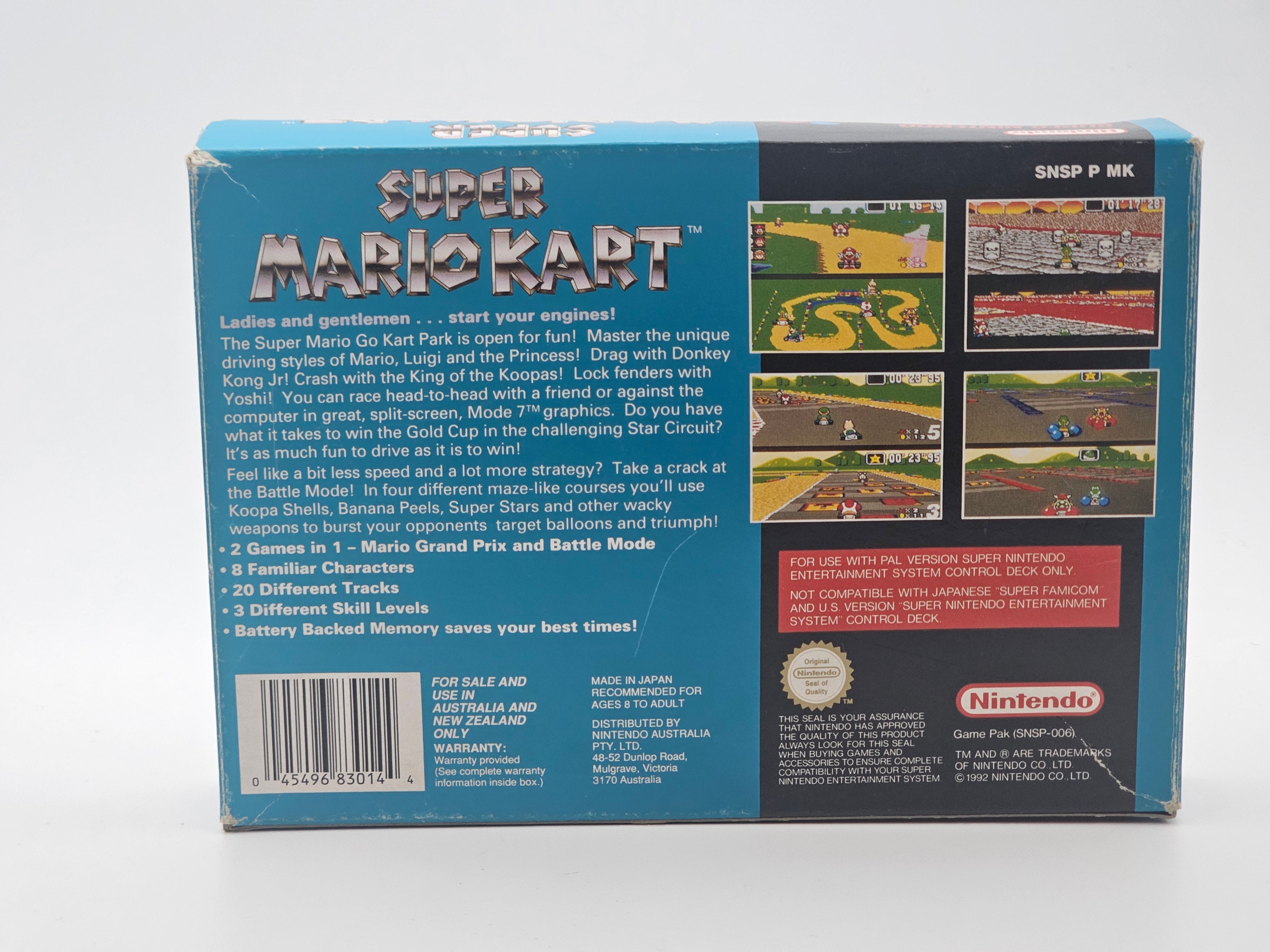 Super Nintendo - Super Mariokart PAL Boxed
