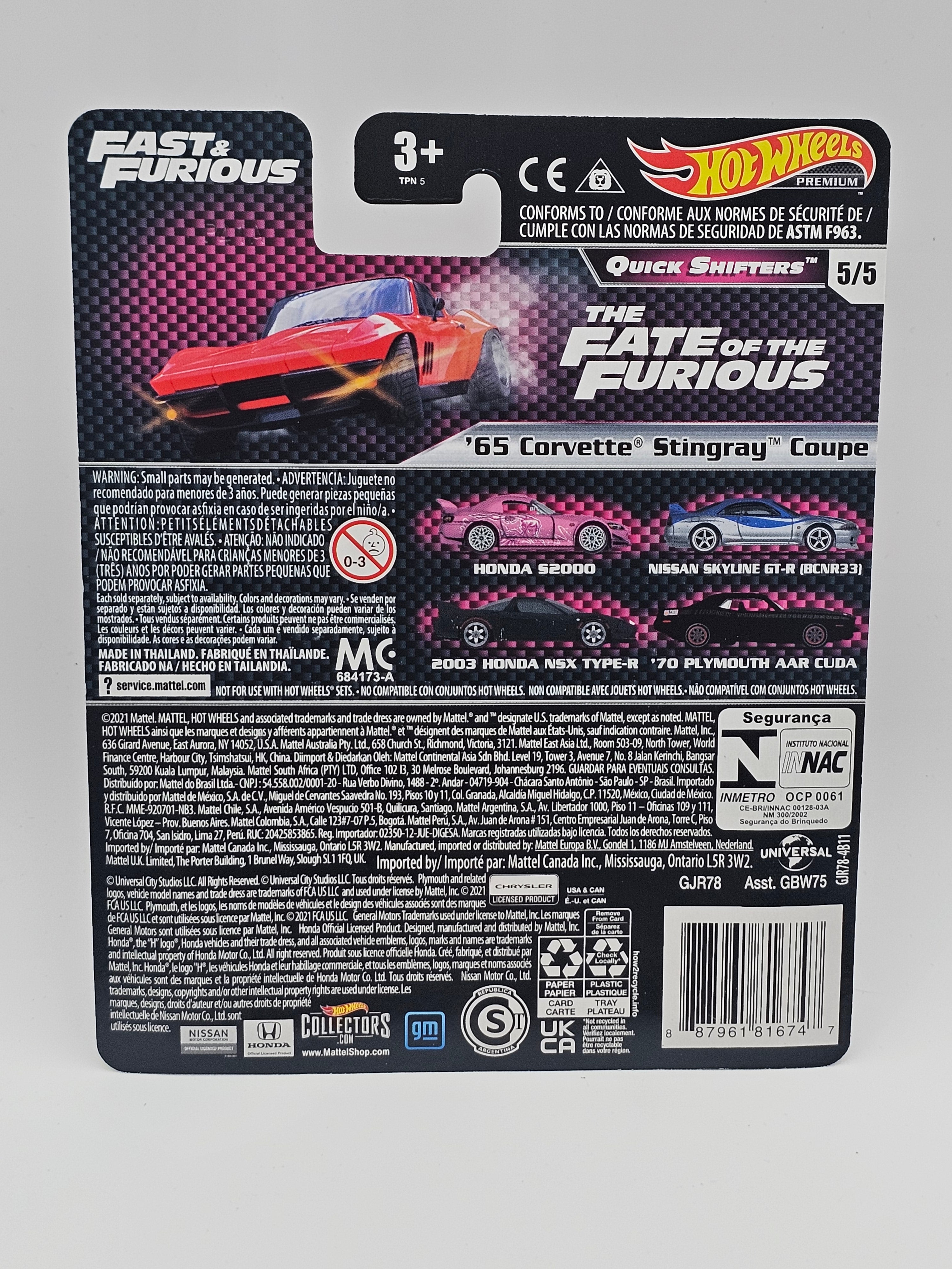 Hot Wheels Fast & Furious Quick Shifters 65 Corvette Stingray Coupe