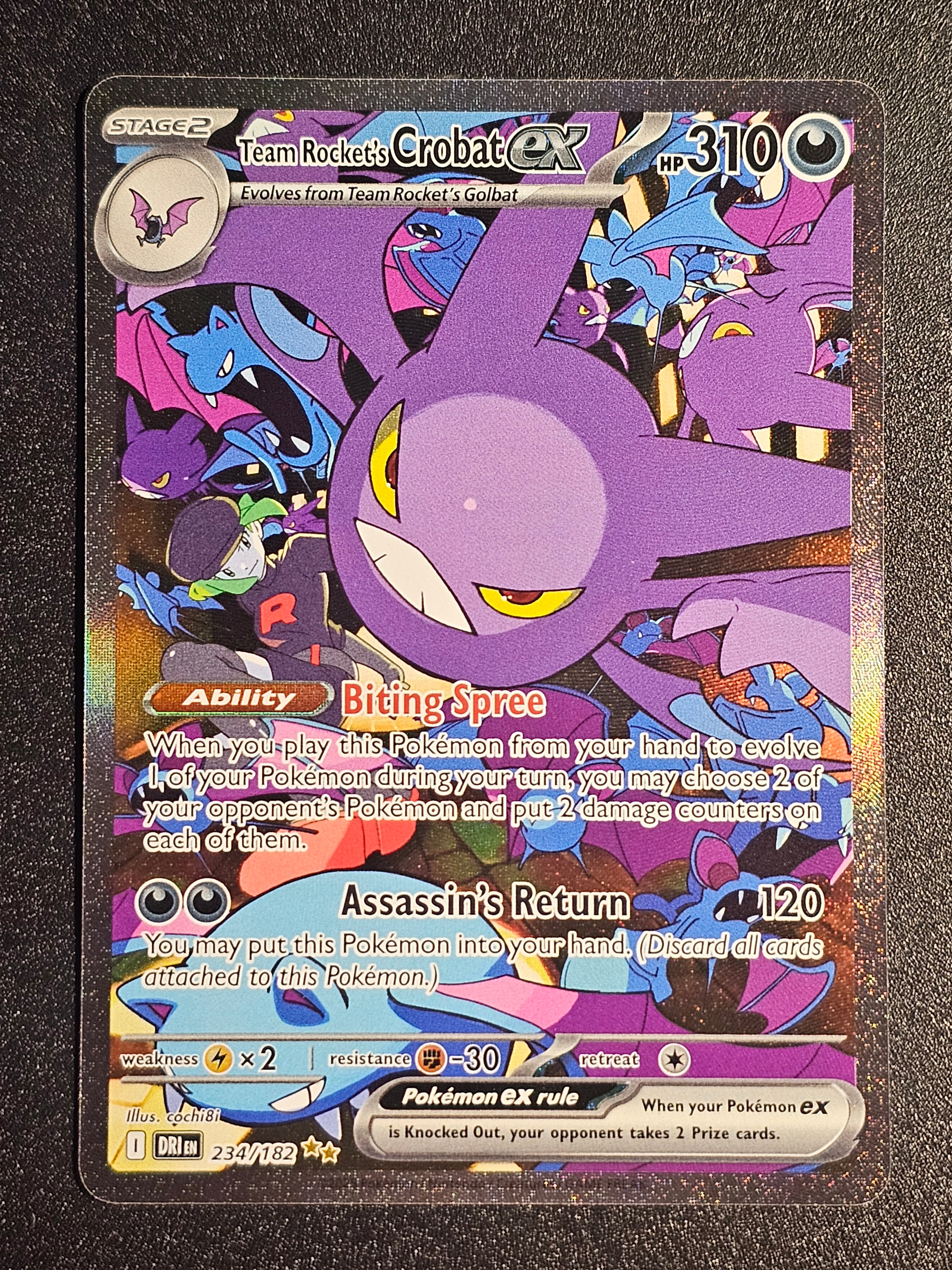 Pokemon TCG - Team Rocket's Crobat EX 234/182 Destined Rivals