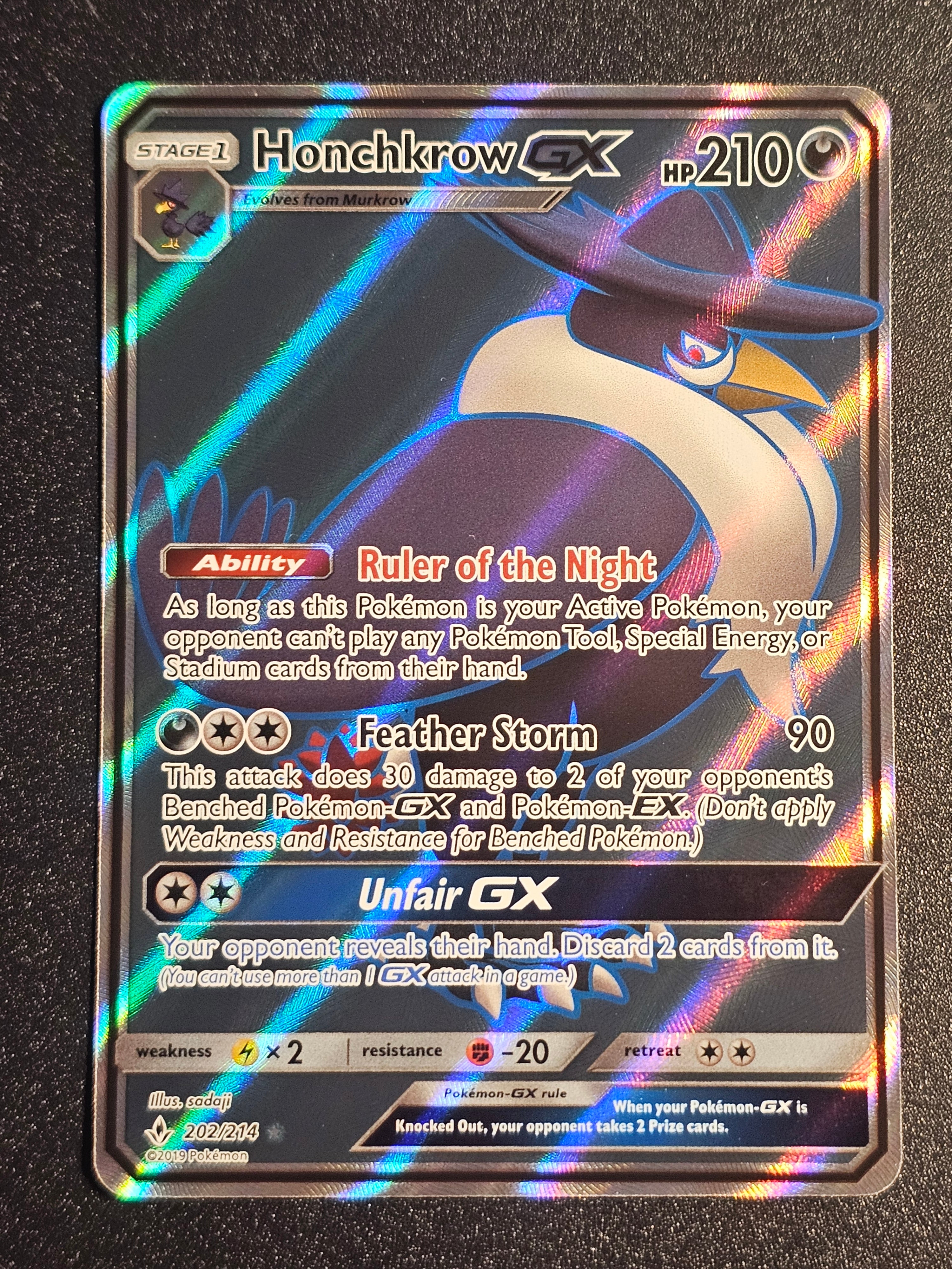 Pokemon TCG - Honchkrow GX 202/214 Unbroken Bonds