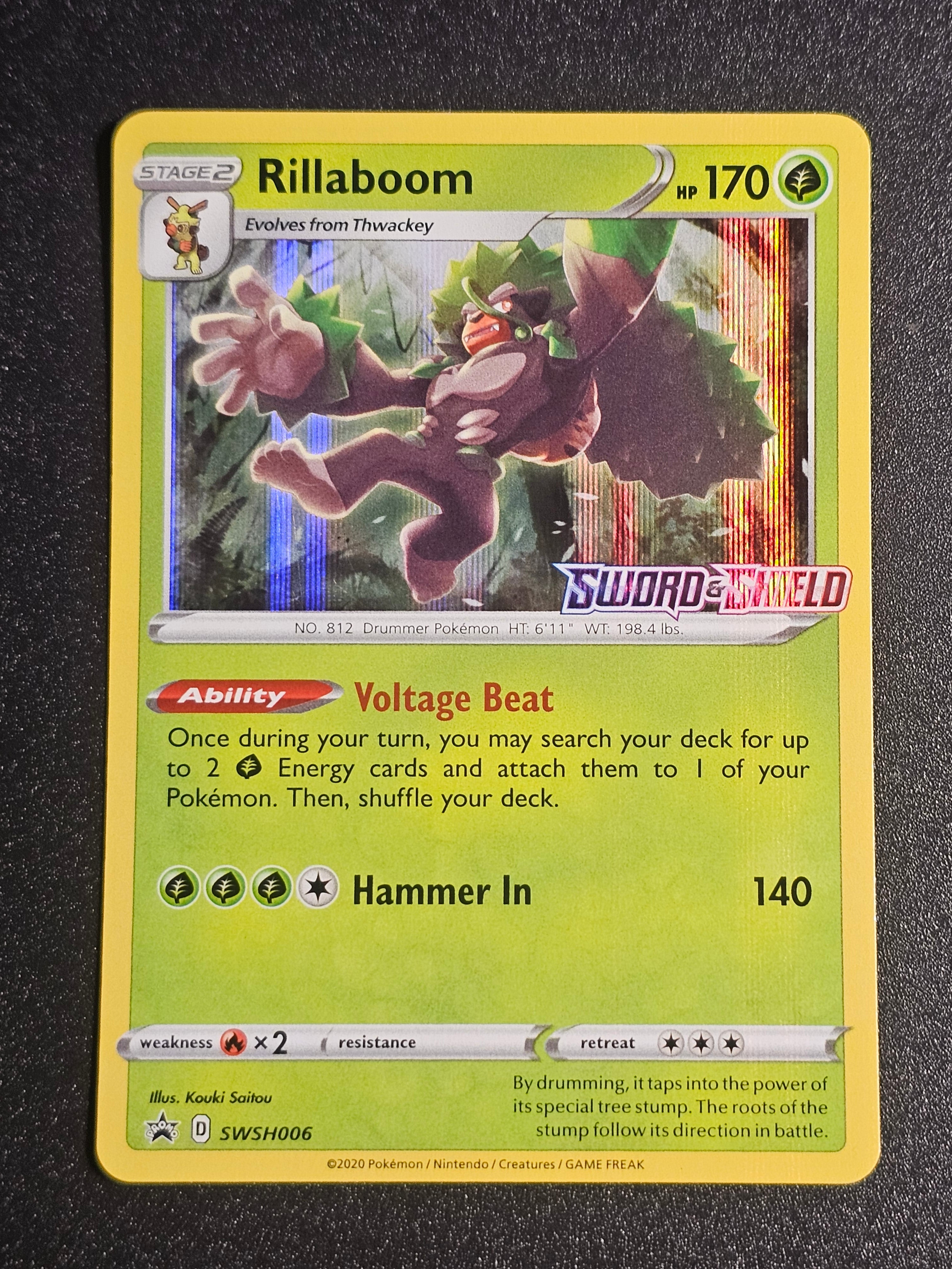 Pokemon TCG - Rillaboom SWSG006 Sword & Shield Pre Release Promo