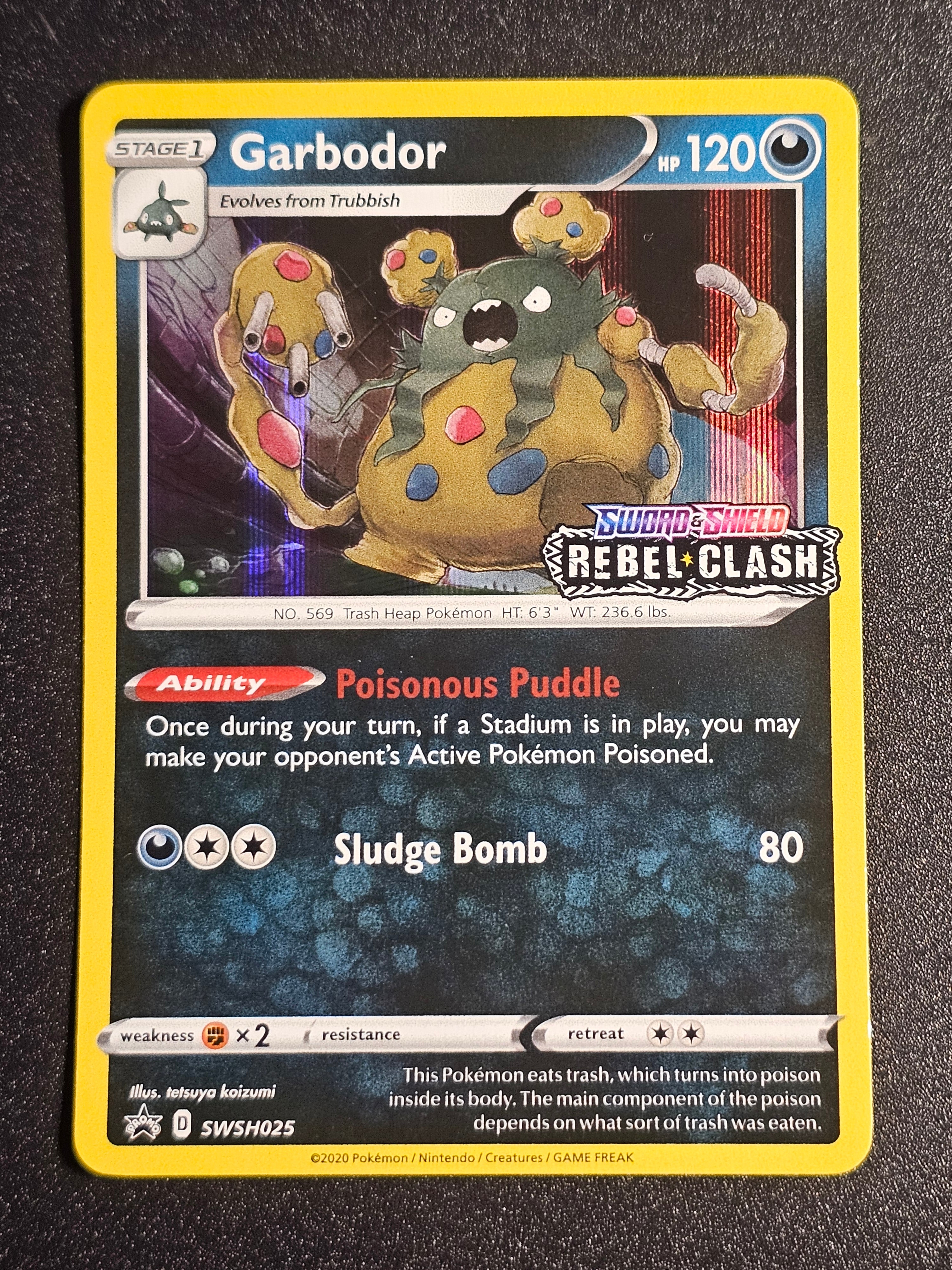Pokemon TCG - Garbodor SWSH025 Rebel Clash Pre Release Promo