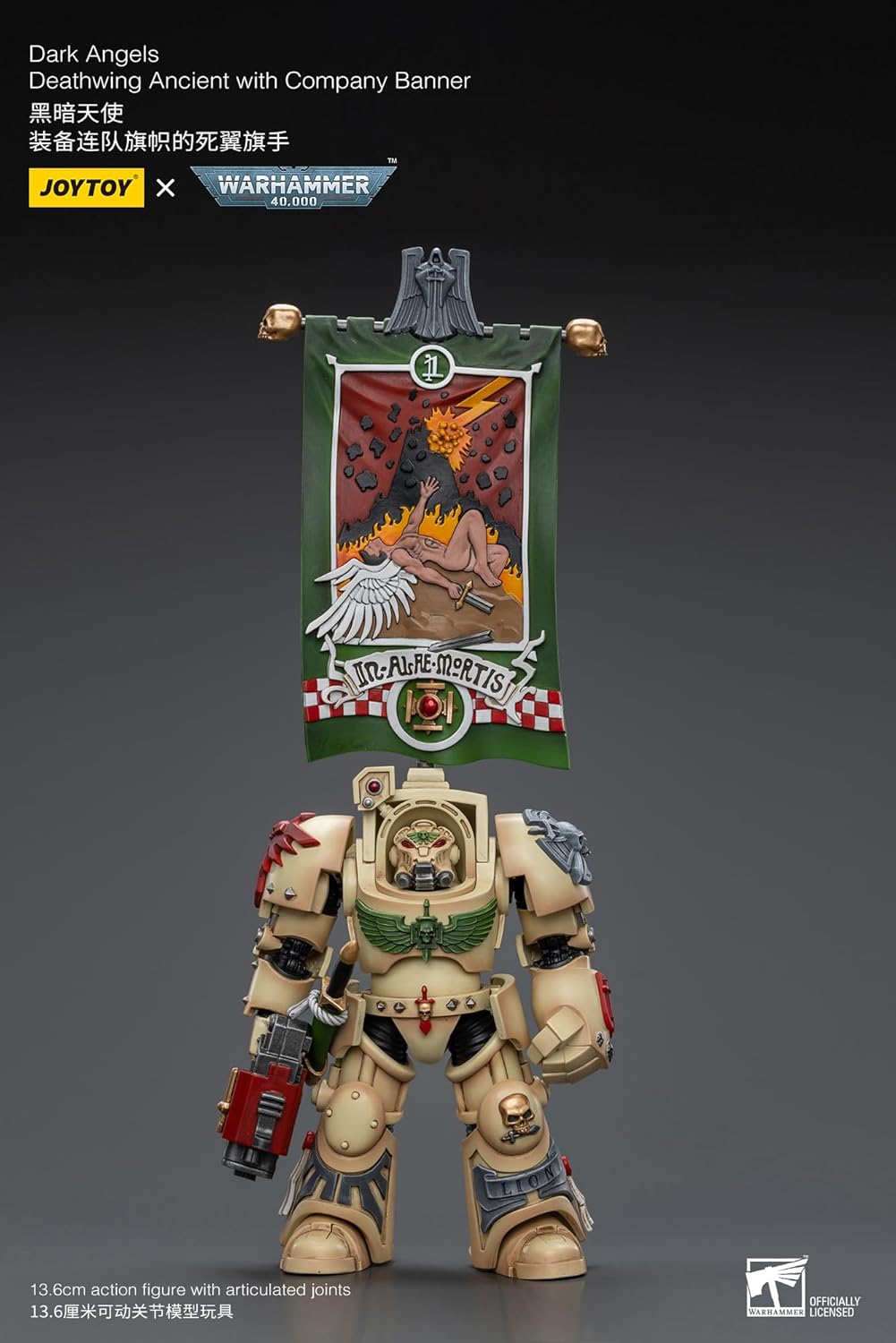 Joytoy Warhammer 40k Dark Angels Deathwing Ancient with Company Banner